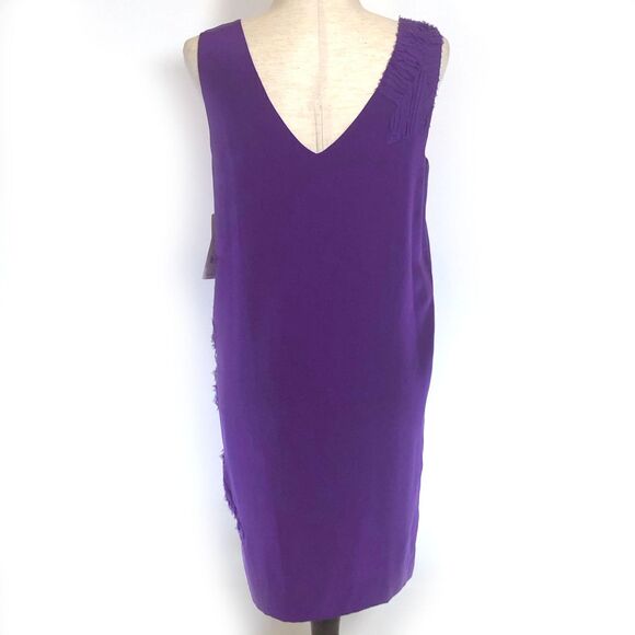 Cluny Purple Silk Chiffon Dress Size 6 - Picture 3 of 8